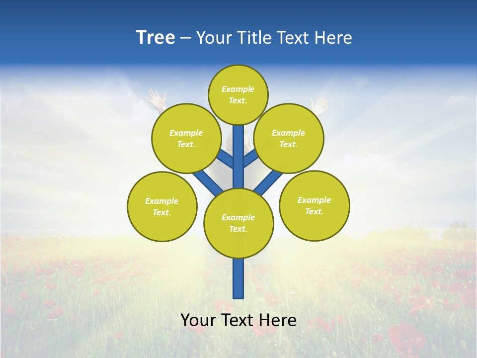 A Man Standing In A Field With His Hands Up PowerPoint Template