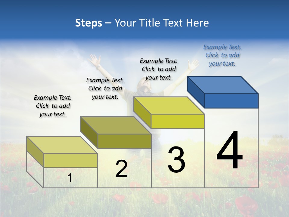A Man Standing In A Field With His Hands Up PowerPoint Template