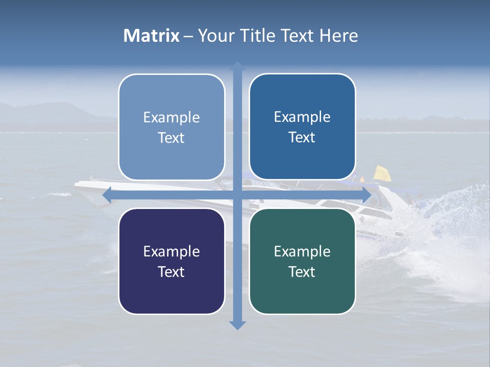 A White Boat With A Yellow Flag Is In The Water PowerPoint Template