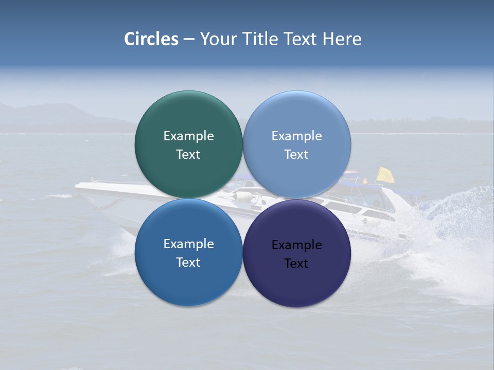 A White Boat With A Yellow Flag Is In The Water PowerPoint Template