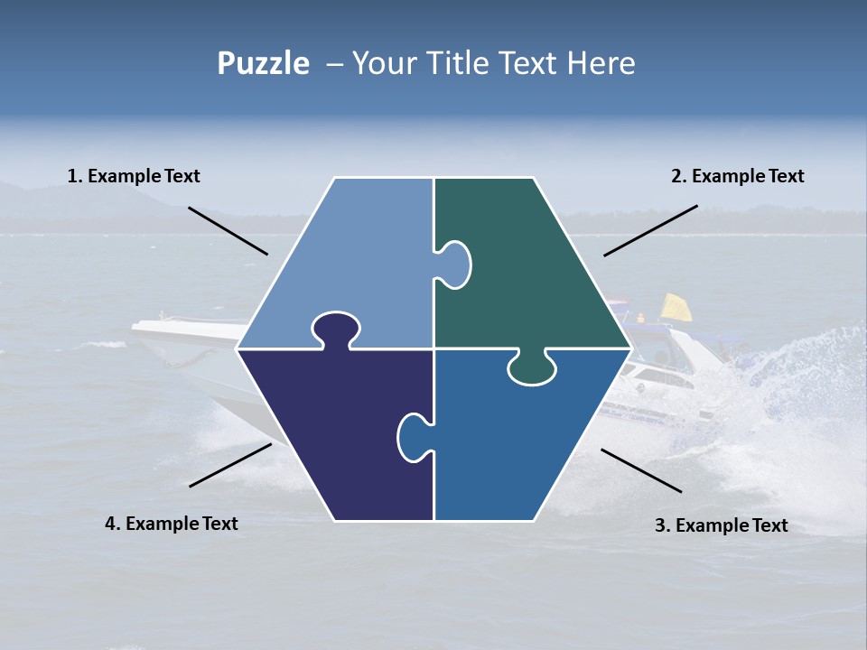 A White Boat With A Yellow Flag Is In The Water PowerPoint Template