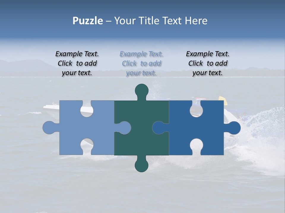 A White Boat With A Yellow Flag Is In The Water PowerPoint Template