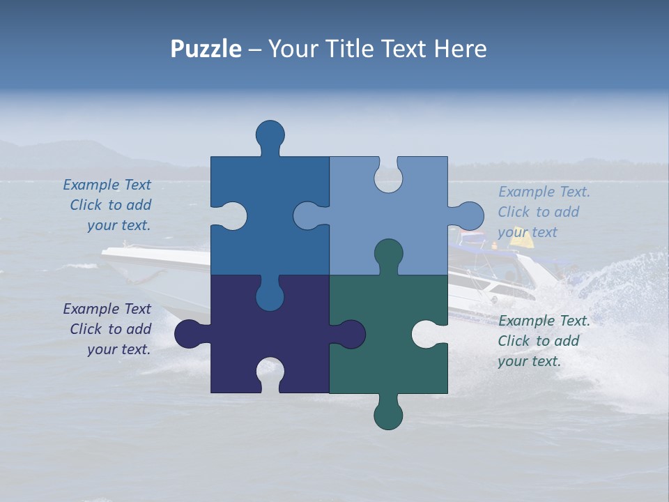 A White Boat With A Yellow Flag Is In The Water PowerPoint Template