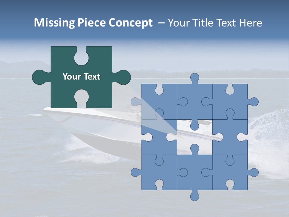 A White Boat With A Yellow Flag Is In The Water PowerPoint Template