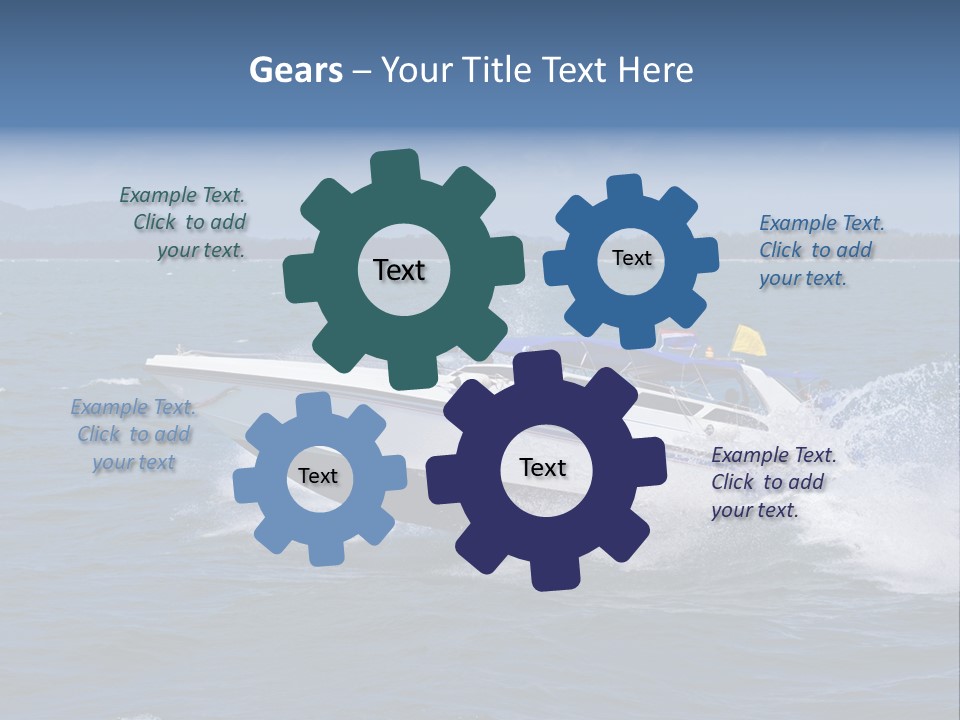 A White Boat With A Yellow Flag Is In The Water PowerPoint Template