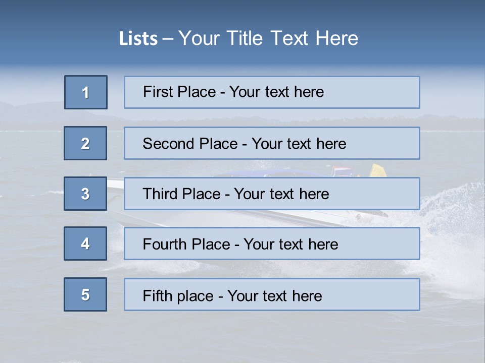 A White Boat With A Yellow Flag Is In The Water PowerPoint Template