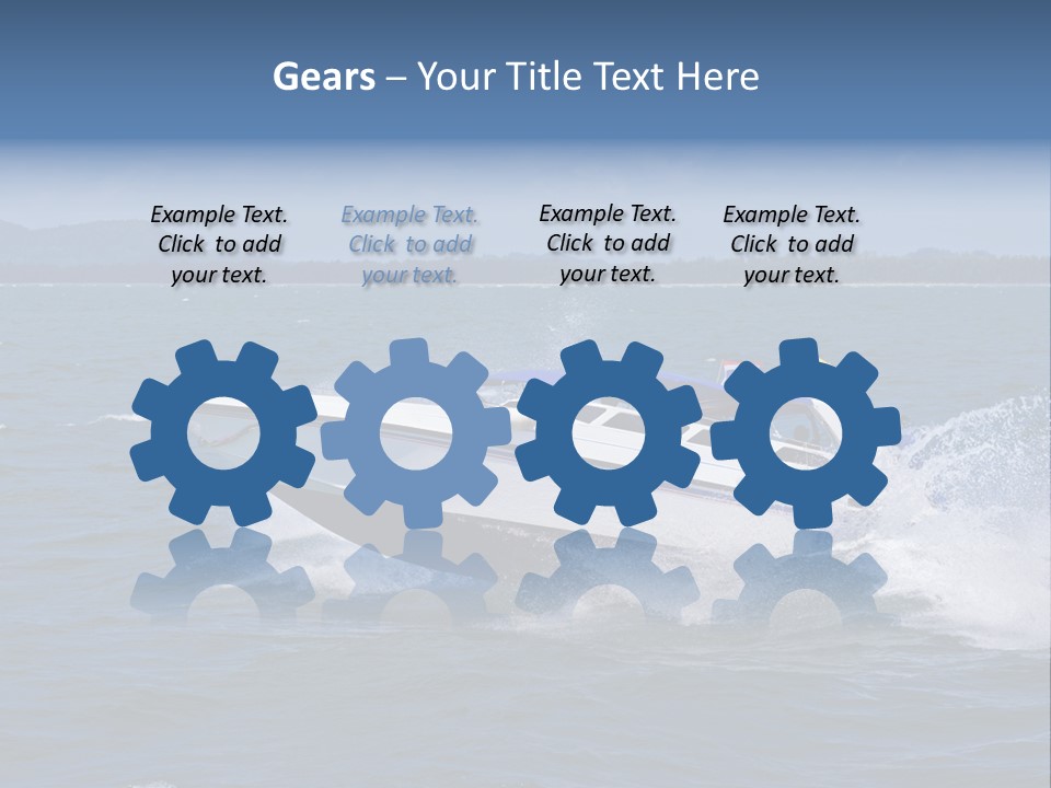 A White Boat With A Yellow Flag Is In The Water PowerPoint Template