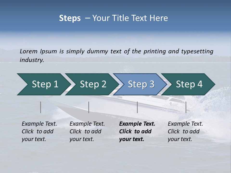 A White Boat With A Yellow Flag Is In The Water PowerPoint Template