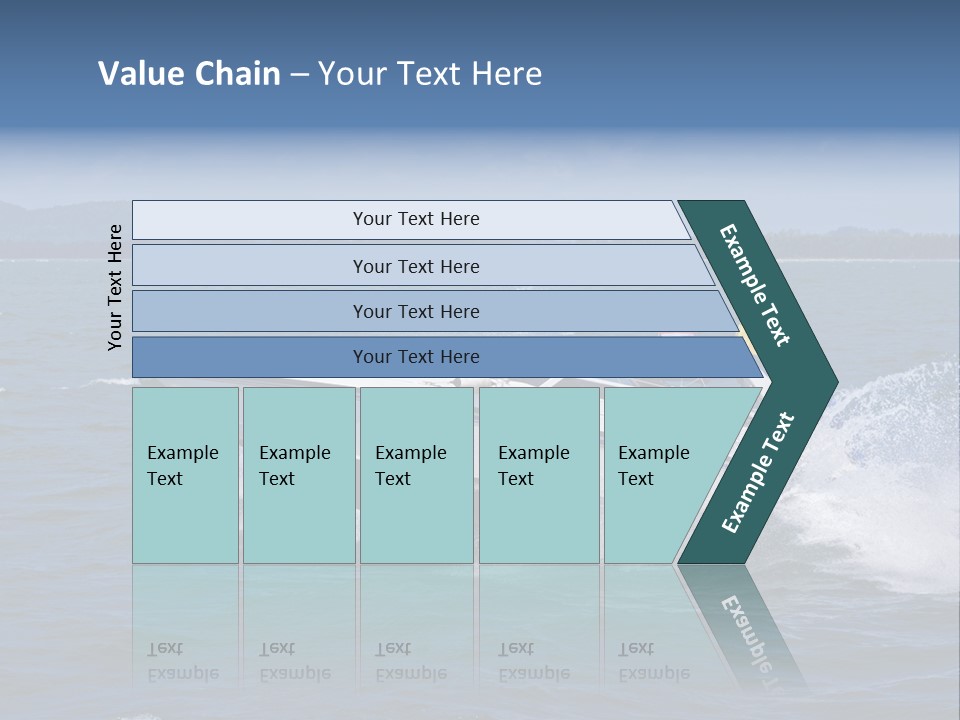 A White Boat With A Yellow Flag Is In The Water PowerPoint Template