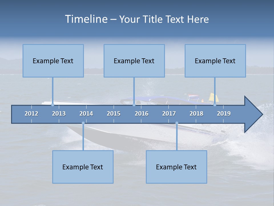 A White Boat With A Yellow Flag Is In The Water PowerPoint Template