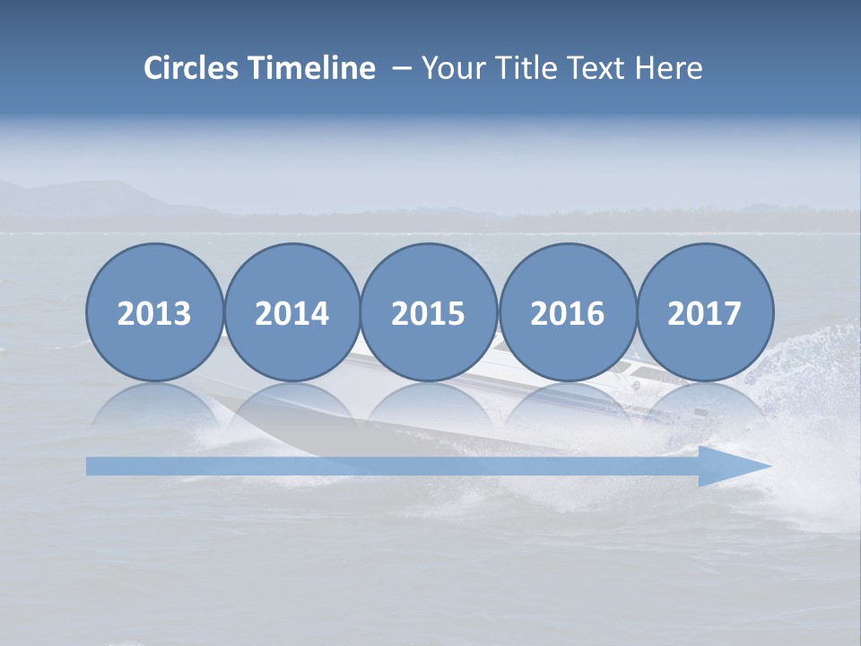 A White Boat With A Yellow Flag Is In The Water PowerPoint Template