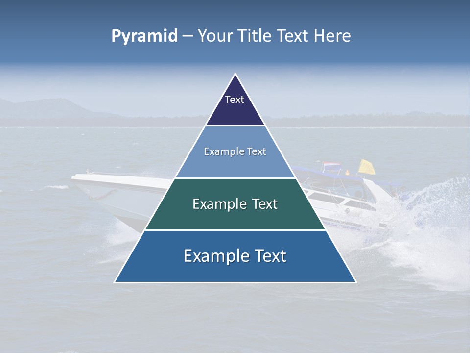 A White Boat With A Yellow Flag Is In The Water PowerPoint Template