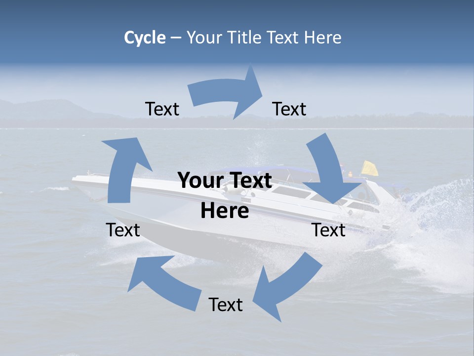 A White Boat With A Yellow Flag Is In The Water PowerPoint Template