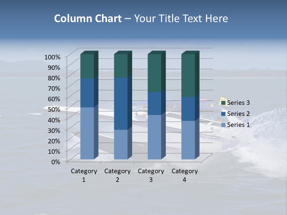 A White Boat With A Yellow Flag Is In The Water PowerPoint Template