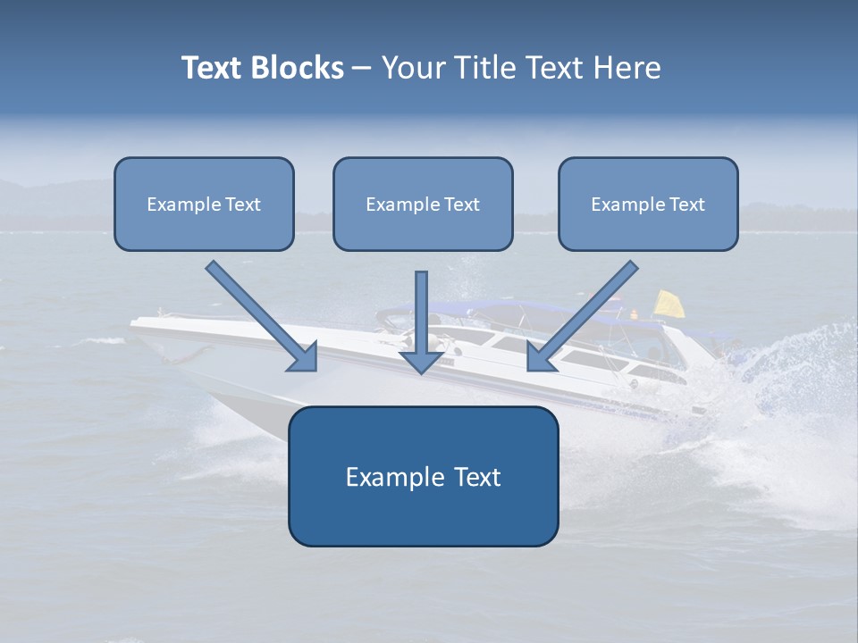 A White Boat With A Yellow Flag Is In The Water PowerPoint Template