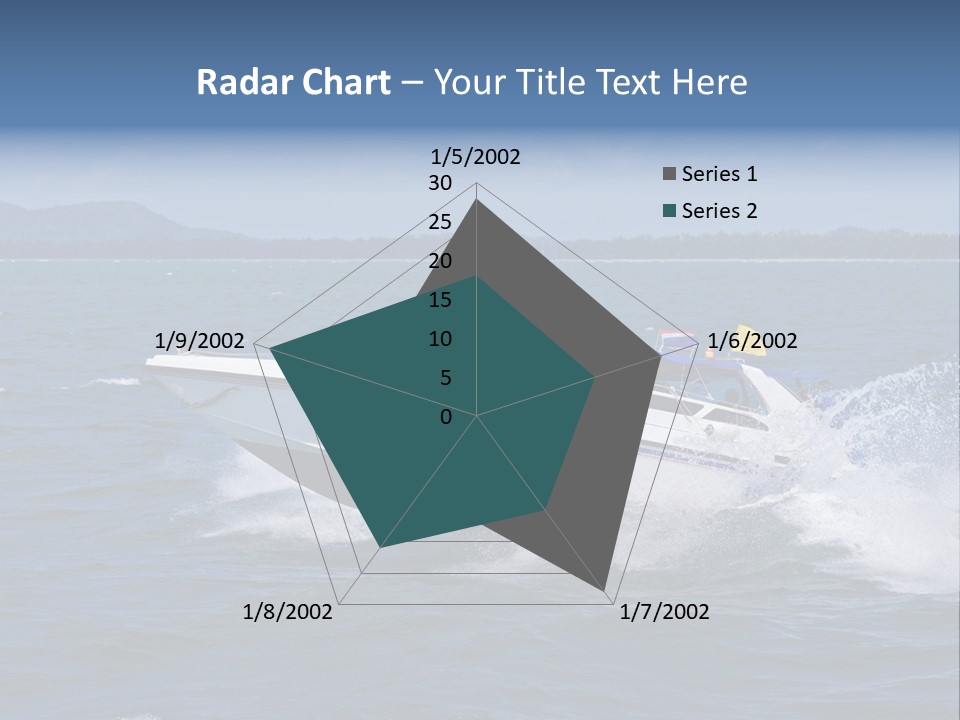A White Boat With A Yellow Flag Is In The Water PowerPoint Template