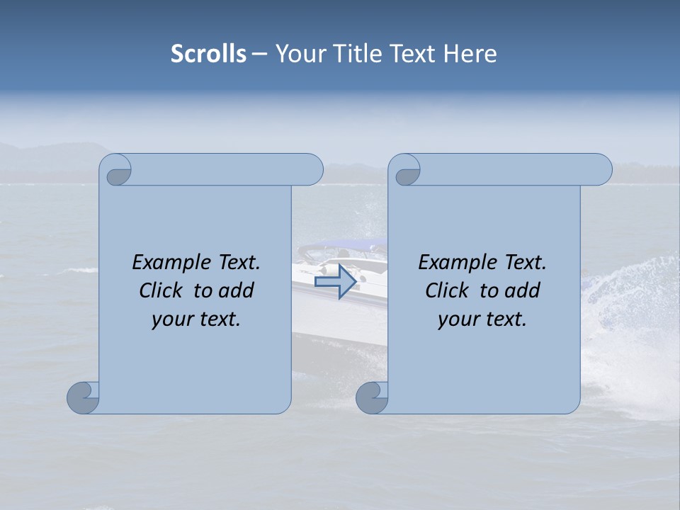 A White Boat With A Yellow Flag Is In The Water PowerPoint Template