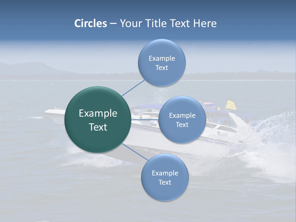 A White Boat With A Yellow Flag Is In The Water PowerPoint Template