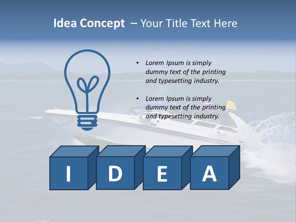 A White Boat With A Yellow Flag Is In The Water PowerPoint Template
