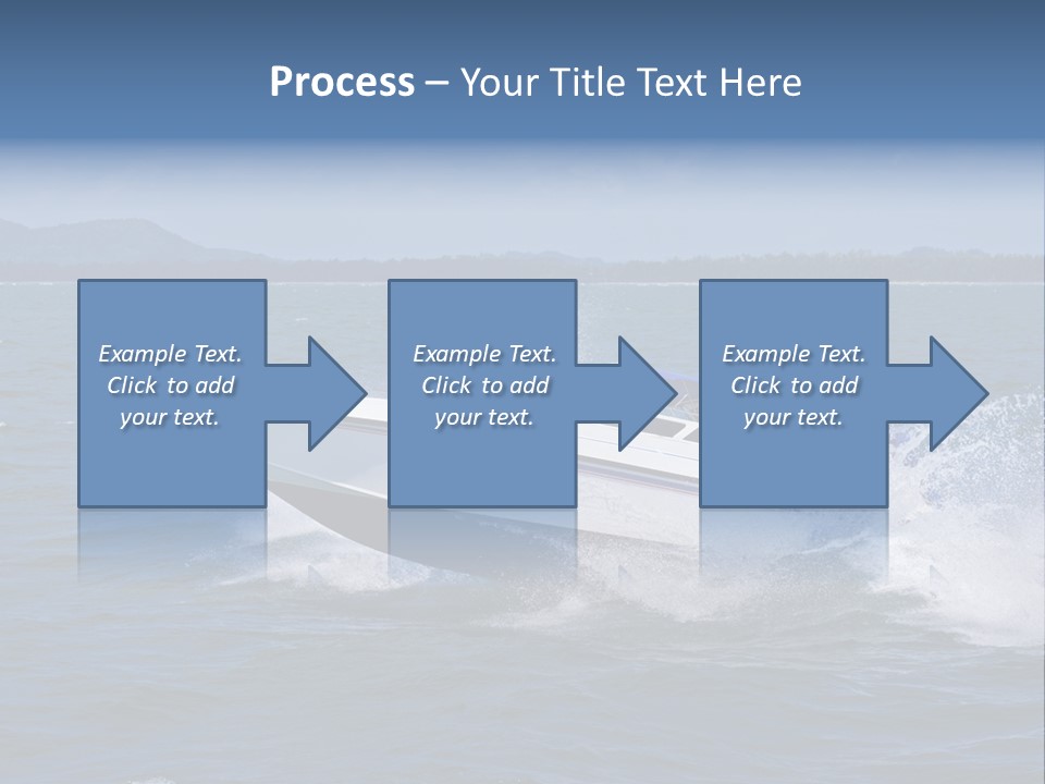 A White Boat With A Yellow Flag Is In The Water PowerPoint Template