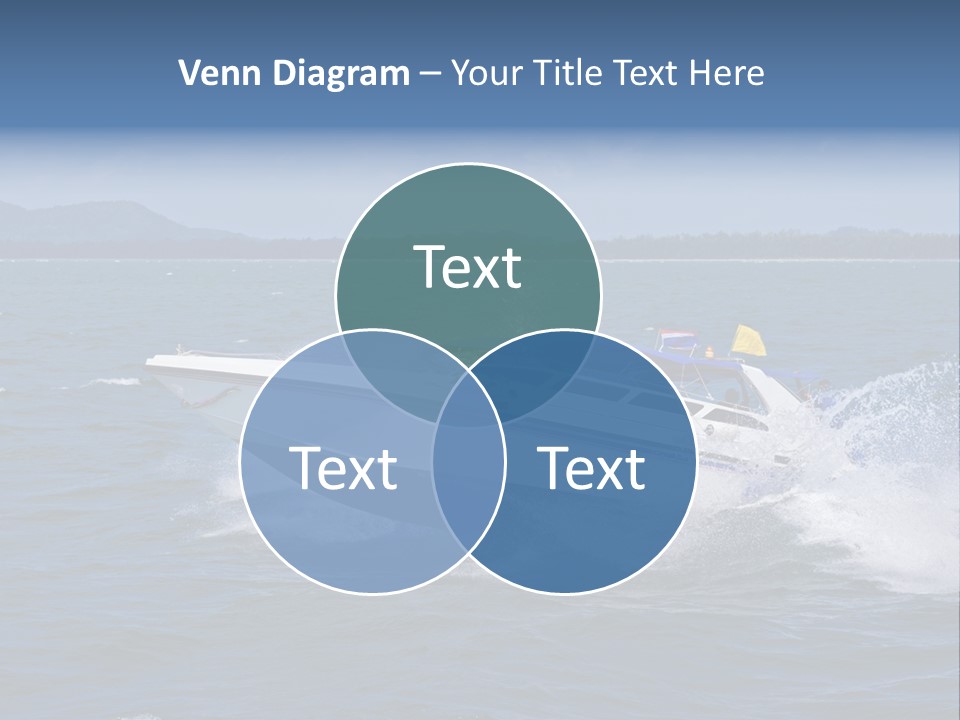 A White Boat With A Yellow Flag Is In The Water PowerPoint Template