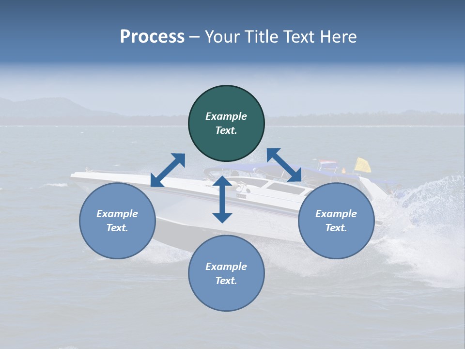 A White Boat With A Yellow Flag Is In The Water PowerPoint Template