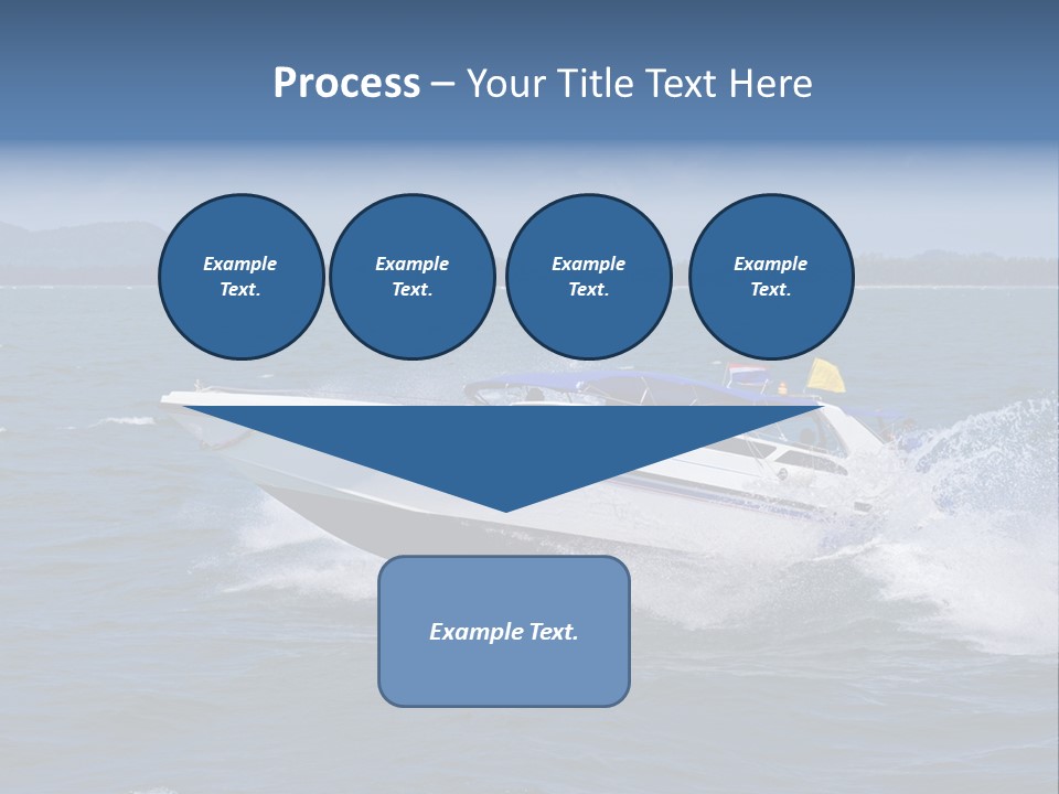 A White Boat With A Yellow Flag Is In The Water PowerPoint Template