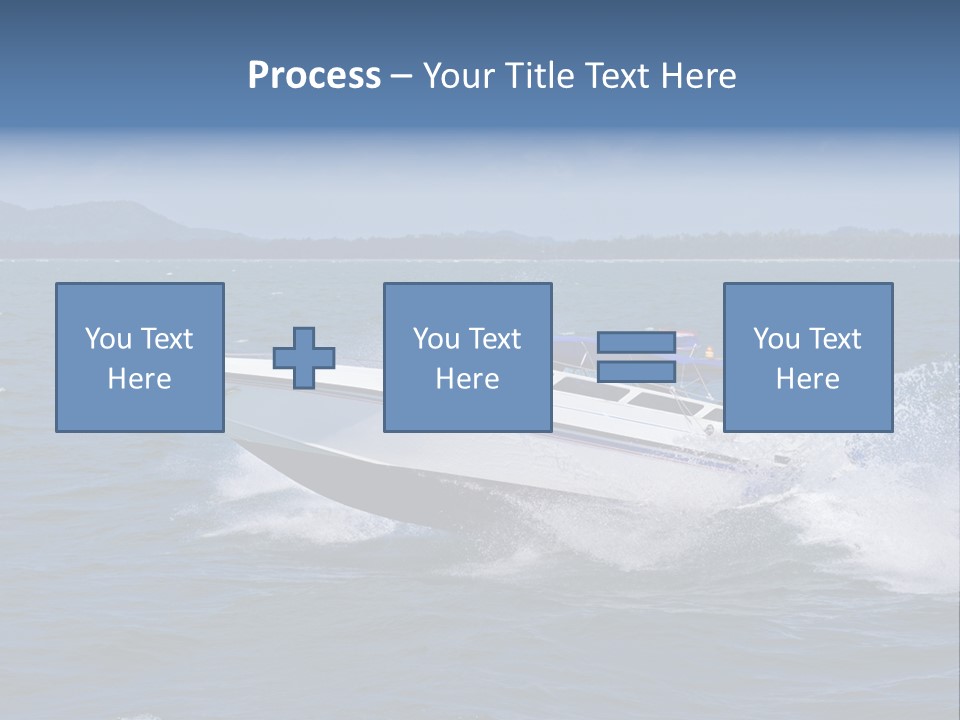 A White Boat With A Yellow Flag Is In The Water PowerPoint Template