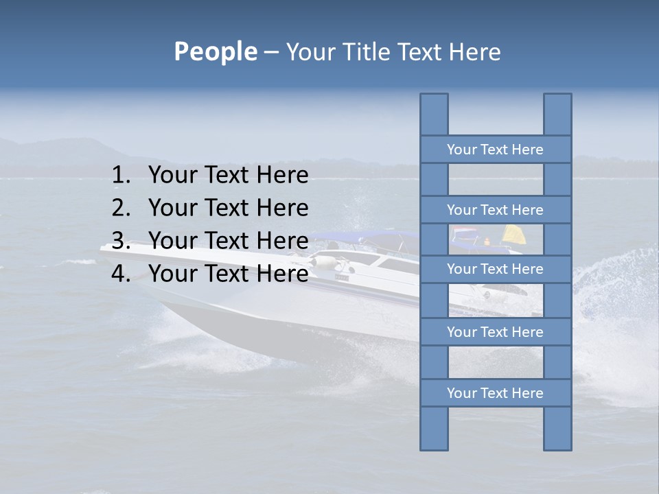 A White Boat With A Yellow Flag Is In The Water PowerPoint Template