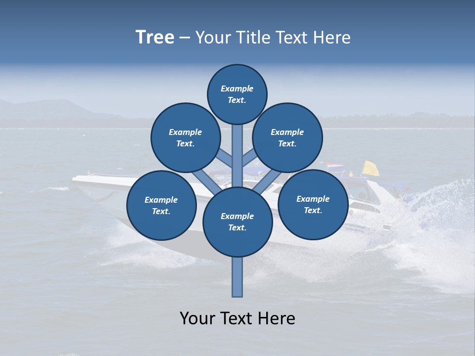 A White Boat With A Yellow Flag Is In The Water PowerPoint Template