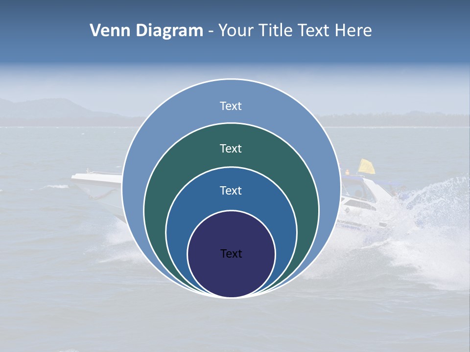 A White Boat With A Yellow Flag Is In The Water PowerPoint Template