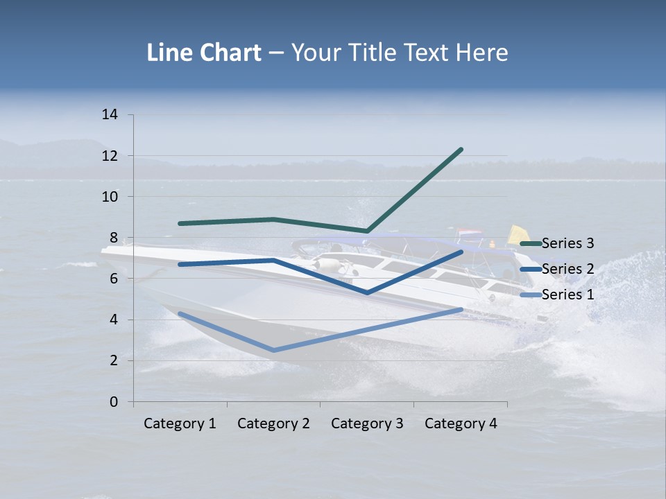 A White Boat With A Yellow Flag Is In The Water PowerPoint Template