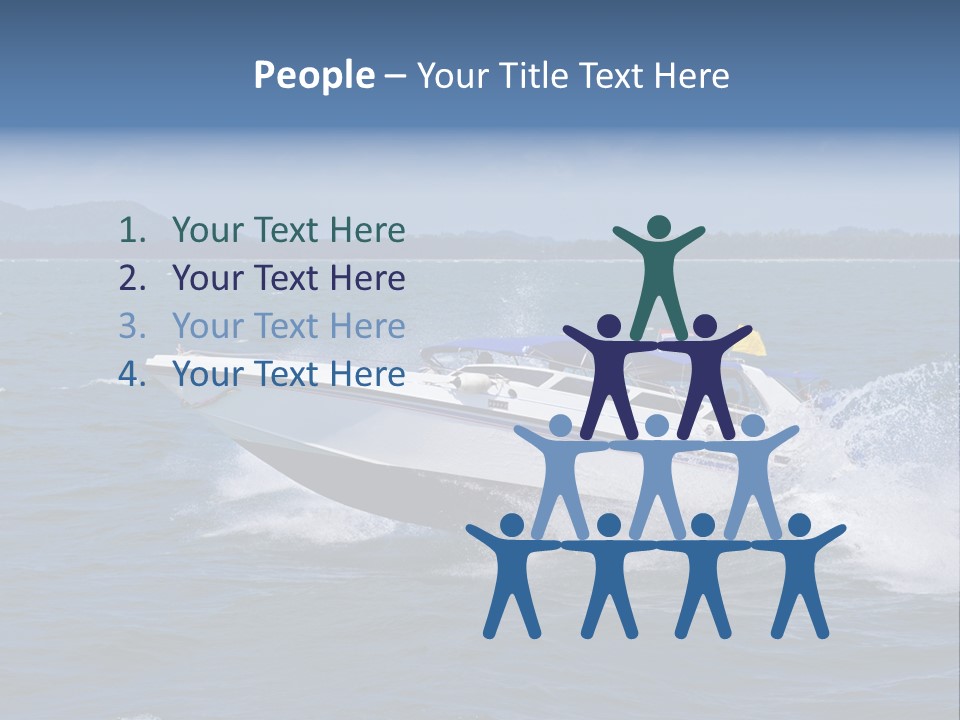 A White Boat With A Yellow Flag Is In The Water PowerPoint Template