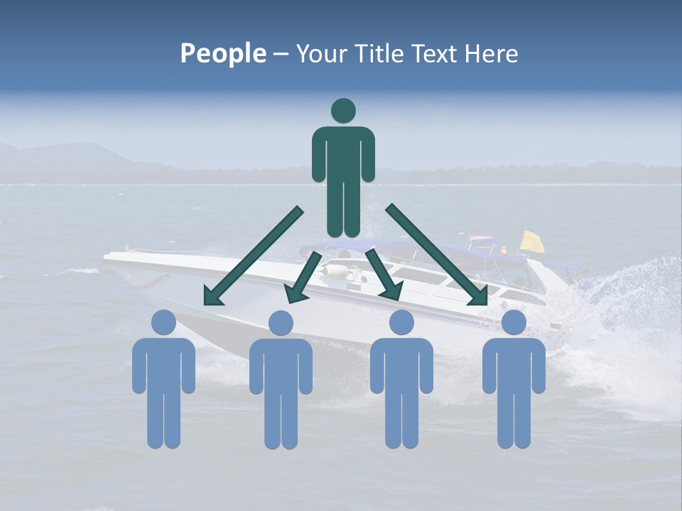 A White Boat With A Yellow Flag Is In The Water PowerPoint Template