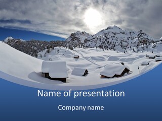 A Snow Covered Mountain With A Sky Background PowerPoint Template