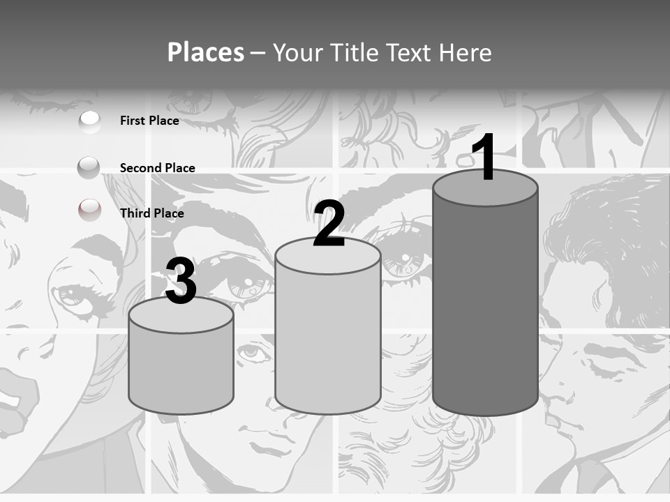 A Series Of Black And White Images Of A Woman's Eyes PowerPoint Template