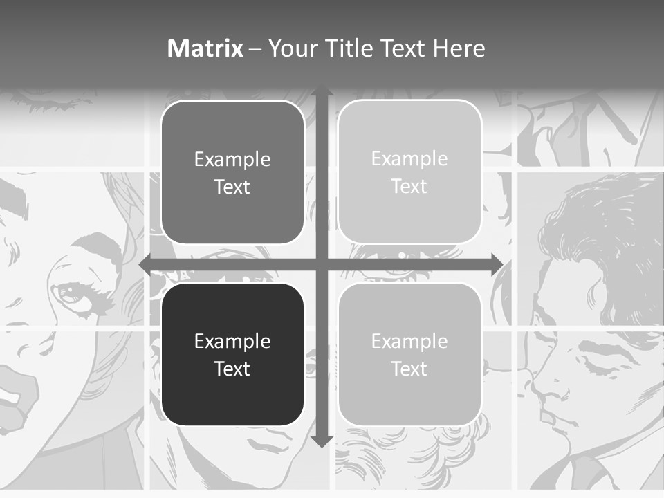 A Series Of Black And White Images Of A Woman's Eyes PowerPoint Template