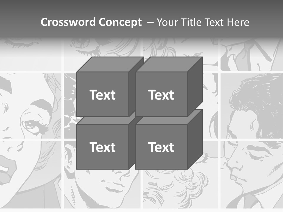 A Series Of Black And White Images Of A Woman's Eyes PowerPoint Template