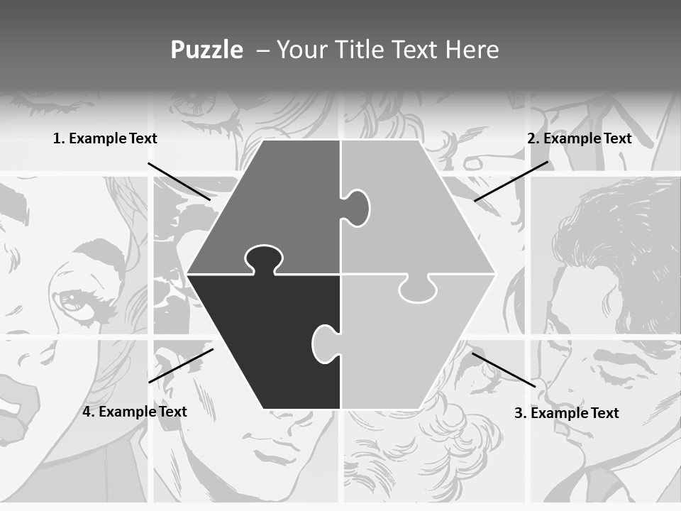 A Series Of Black And White Images Of A Woman's Eyes PowerPoint Template