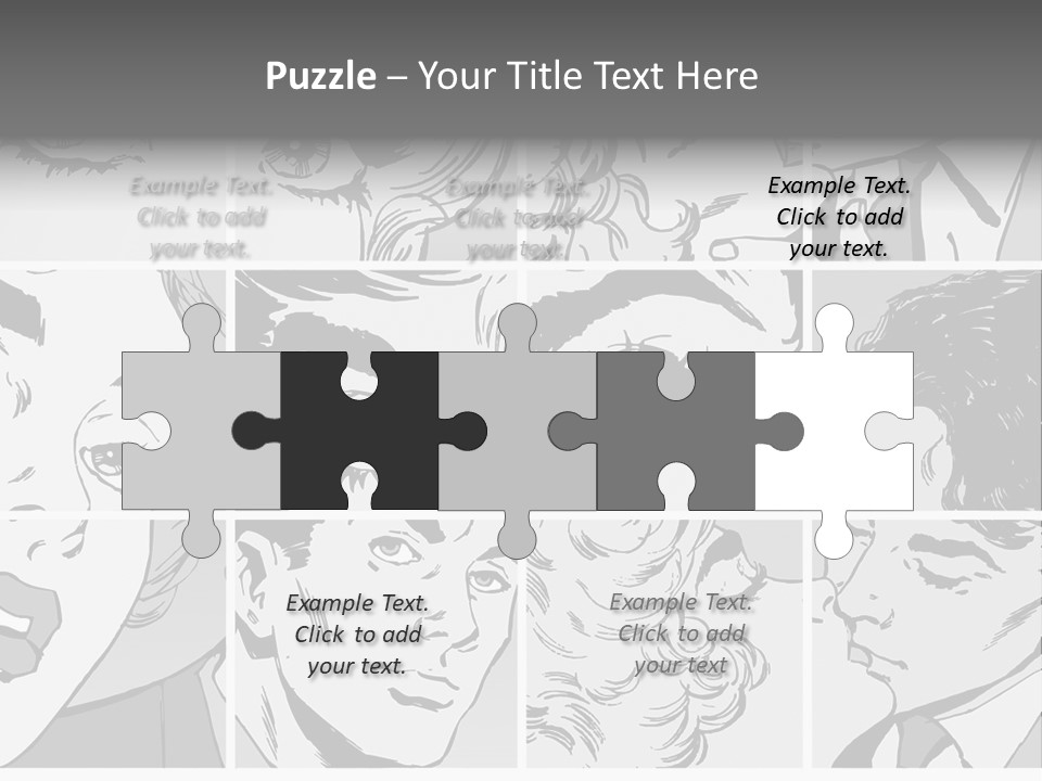 A Series Of Black And White Images Of A Woman's Eyes PowerPoint Template