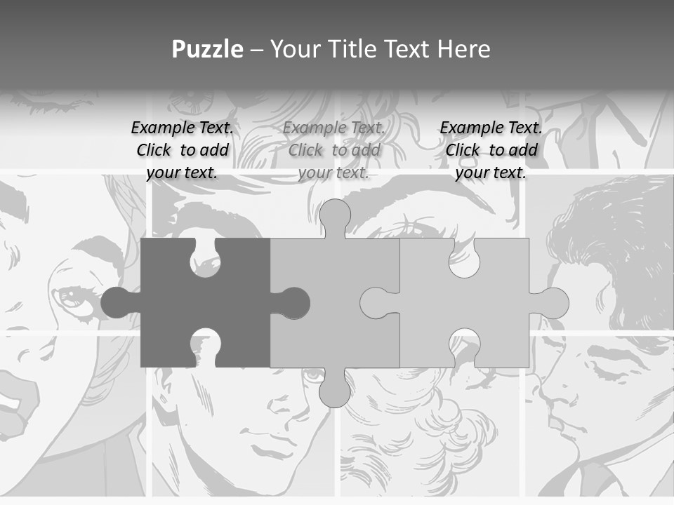 A Series Of Black And White Images Of A Woman's Eyes PowerPoint Template