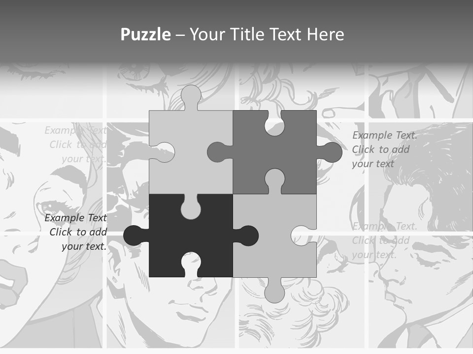 A Series Of Black And White Images Of A Woman's Eyes PowerPoint Template