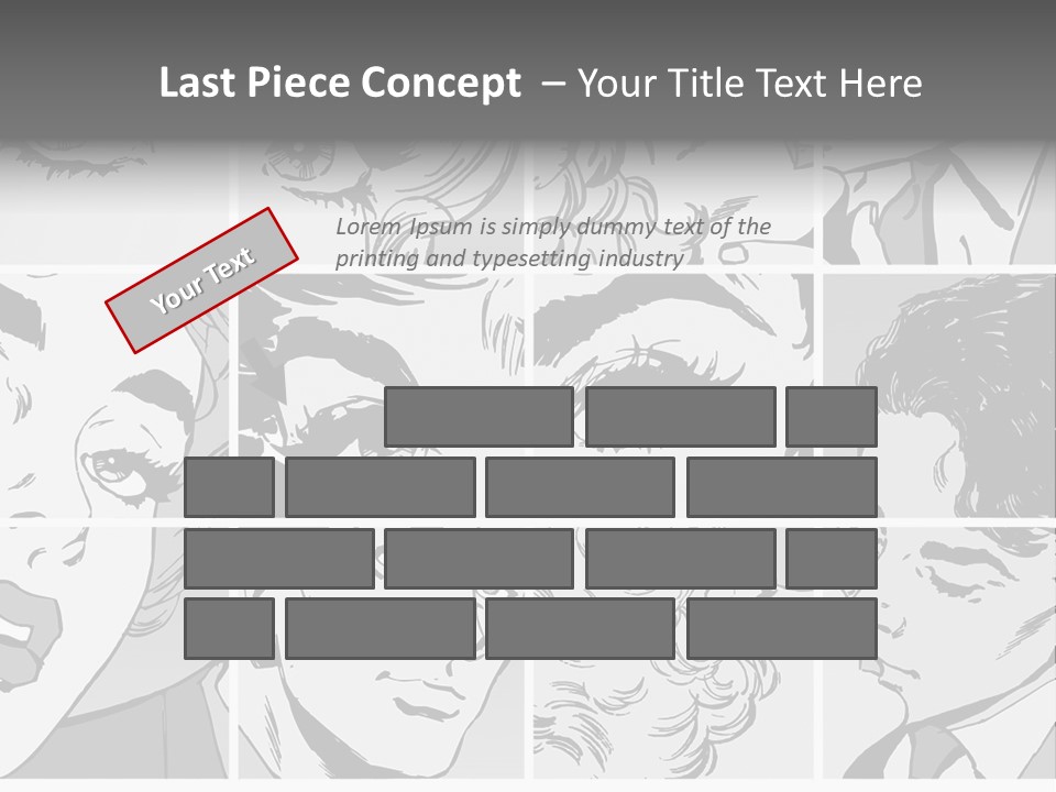 A Series Of Black And White Images Of A Woman's Eyes PowerPoint Template