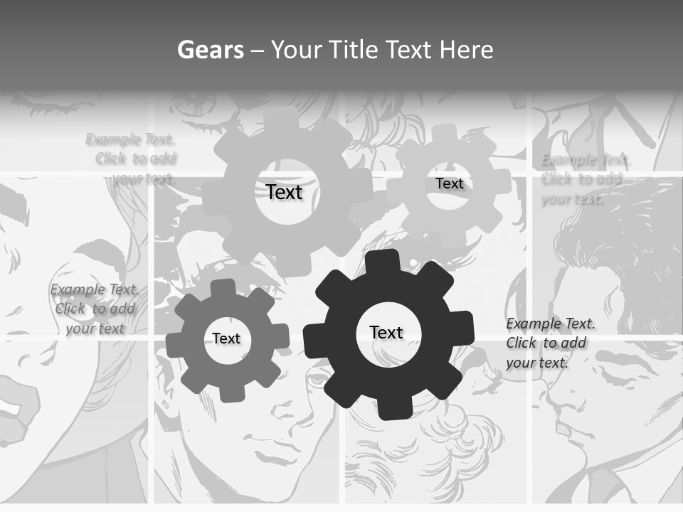 A Series Of Black And White Images Of A Woman's Eyes PowerPoint Template