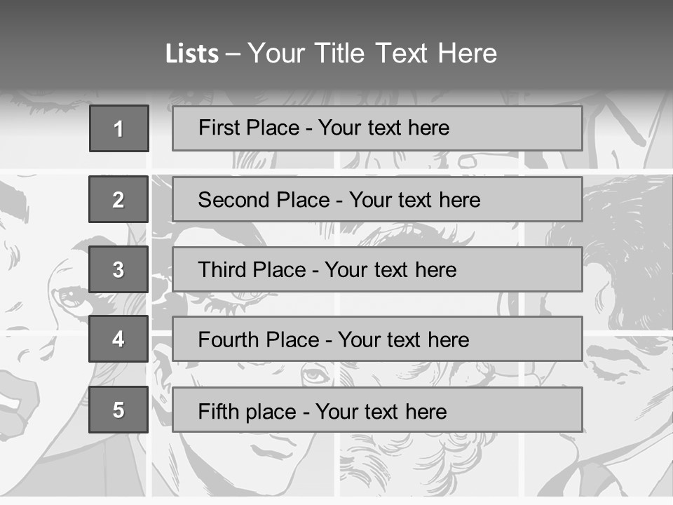 A Series Of Black And White Images Of A Woman's Eyes PowerPoint Template