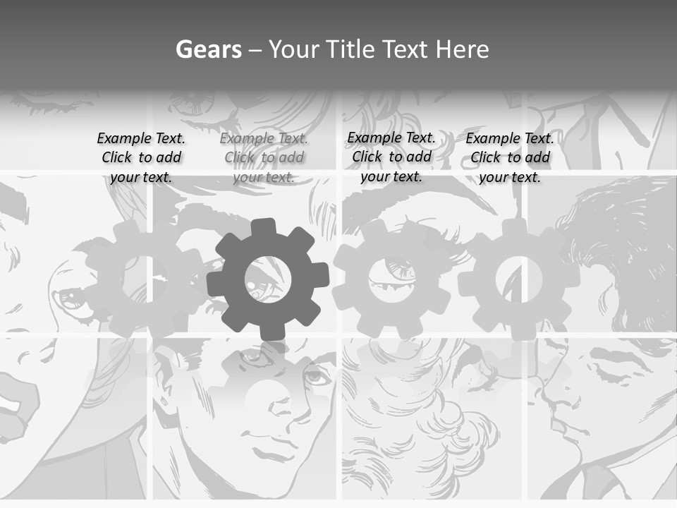 A Series Of Black And White Images Of A Woman's Eyes PowerPoint Template