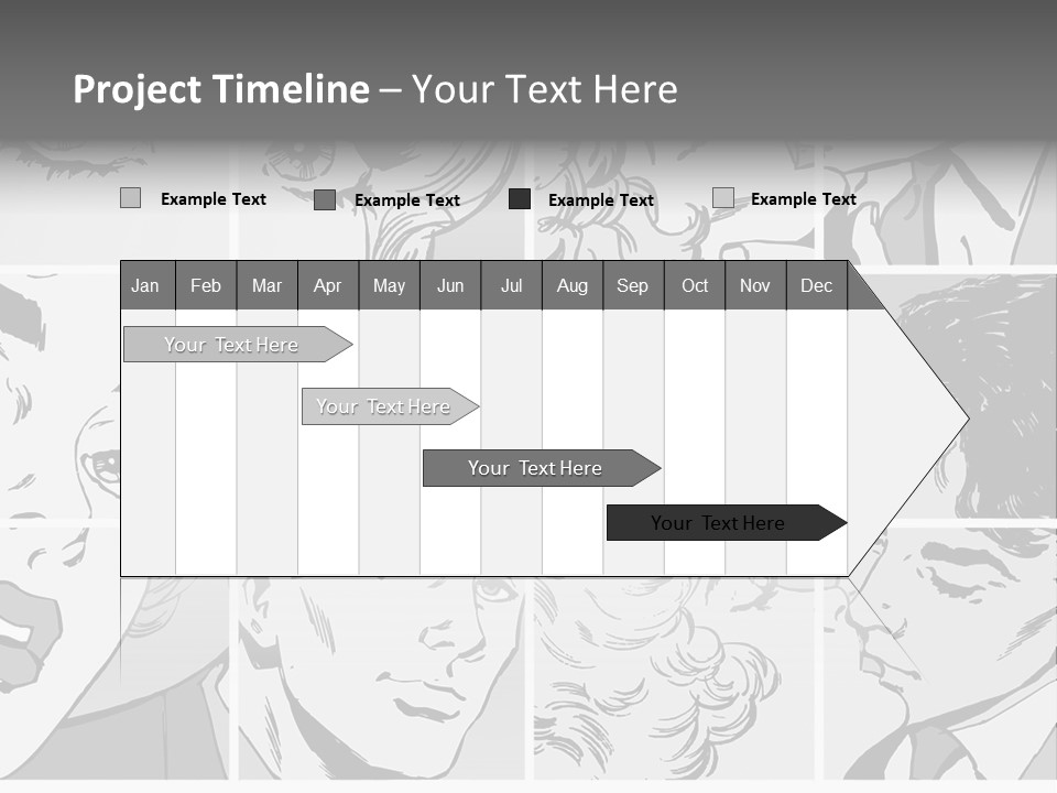 A Series Of Black And White Images Of A Woman's Eyes PowerPoint Template