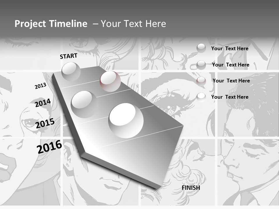 A Series Of Black And White Images Of A Woman's Eyes PowerPoint Template