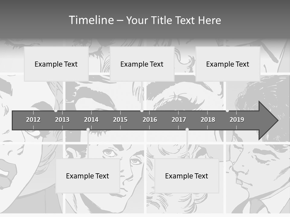 A Series Of Black And White Images Of A Woman's Eyes PowerPoint Template