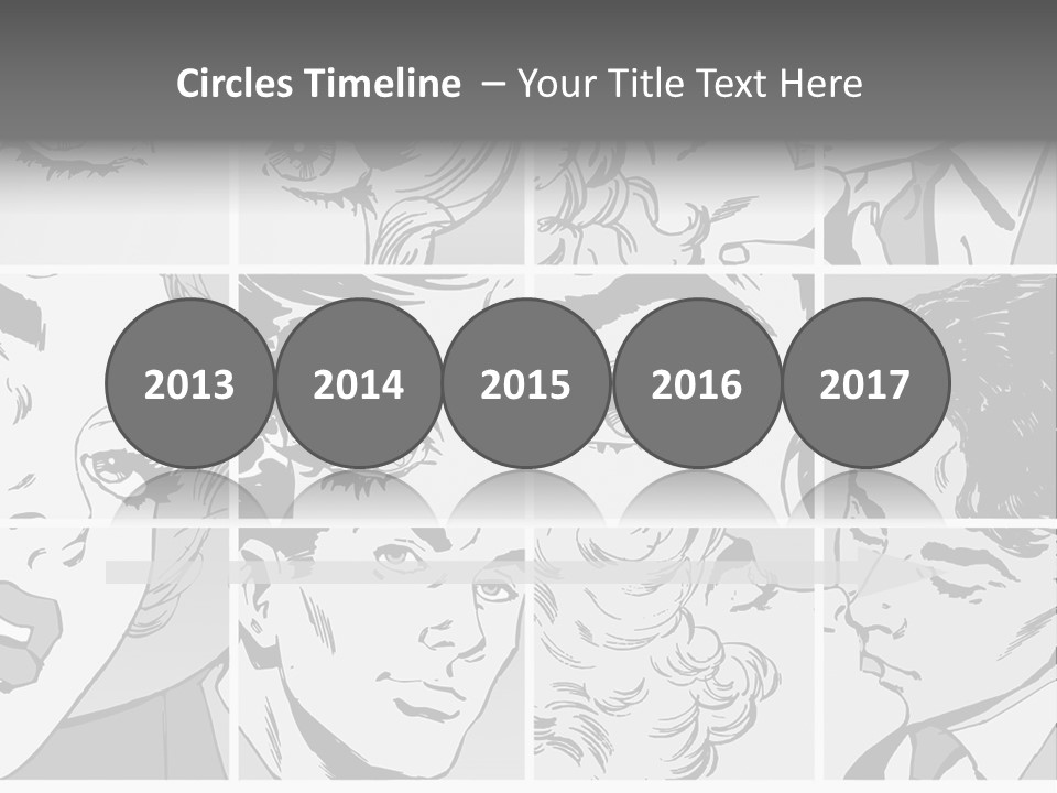 A Series Of Black And White Images Of A Woman's Eyes PowerPoint Template